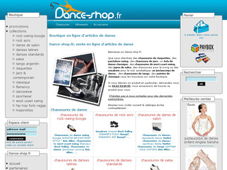 Aperçu visuel du site http://www.dance-shop.fr