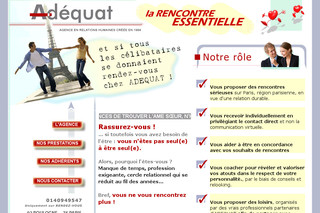 Aperçu visuel du site http://www.adequat-rencontres.fr