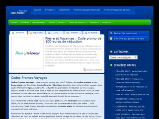 Aperçu visuel du site http://www.codes-promos-voyages.fr/