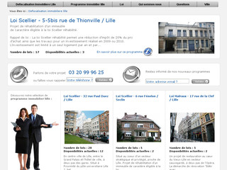 Aperçu visuel du site http://www.defiscalisation-immobiliere-lille.fr/