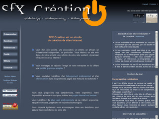 SFX Création, webmaster - Sites web artistiques