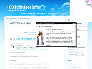 Aperçu visuel du site http://www.1001confessions.com