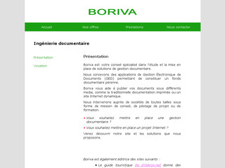 Aperçu visuel du site http://www.boriva.com/