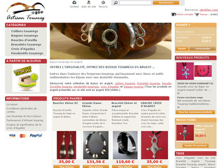 Aperçu visuel du site http://www.artisan-touareg.com