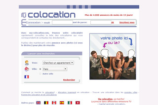 Aperçu visuel du site http://www.ma-colocation.com