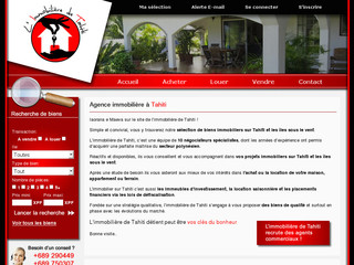 Aperçu visuel du site http://www.immobilieredetahiti.com