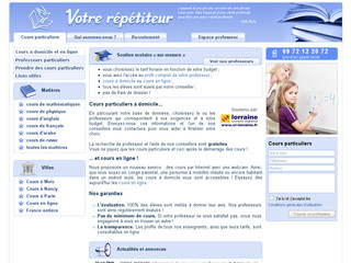 Aperçu visuel du site http://www.votre-repetiteur.fr/