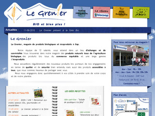 Aperçu visuel du site http://www.legrenier-bio.fr