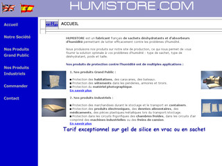 Aperçu visuel du site http://www.humistore.com/