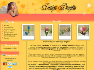 Aperçu visuel du site http://www.designdragees.fr
