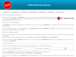 Aperçu visuel du site http://www.sos-electricien-express.com/
