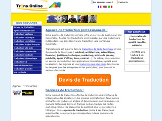 Aperçu visuel du site http://www.translatonline.com/