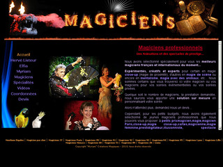 Aperçu visuel du site http://www.magiciens-info.com
