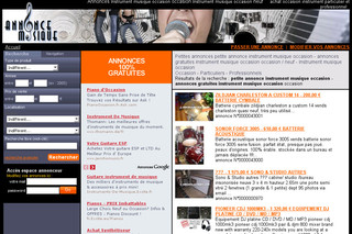 Aperçu visuel du site http://www.annonce-musique.com
