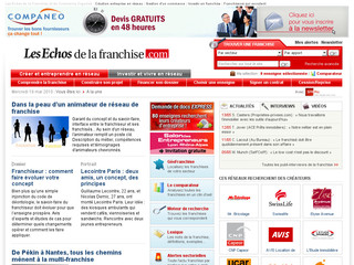 Aperçu visuel du site http://www.lesechosdelafranchise.com/