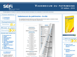 Aperçu visuel du site http://www.vademecum-patrimoine.com