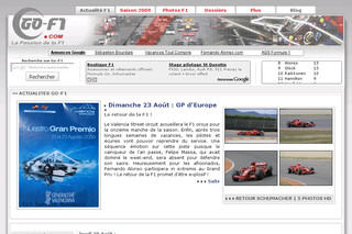 Aperçu visuel du site http://www.go-f1.com