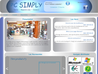 Aperçu visuel du site http://www.pc-simply.fr/