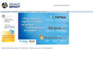 Aperçu visuel du site http://www.directimpact.ca