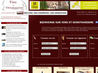 Aperçu visuel du site http://www.vins-et-oenotourisme.fr/