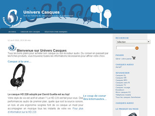 Aperçu visuel du site http://www.univers-casques.fr