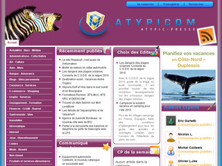 Aperçu visuel du site http://www.atypic-presse.fr