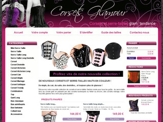 Aperçu visuel du site http://www.corsets-glamour.fr