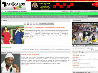 Aperçu visuel du site http://www.africaboxmusic.com