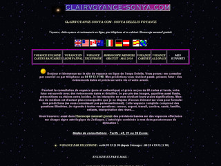 Aperçu visuel du site http://www.clairvoyance-sonya.com