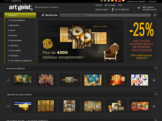 Aperçu visuel du site http://www.artgeist.fr