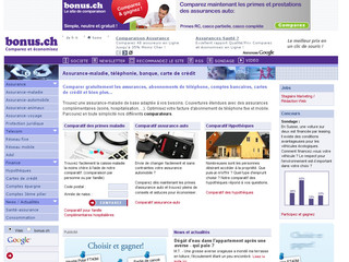 Aperçu visuel du site http://www.bonus.ch