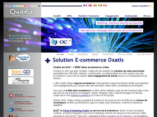 Aperçu visuel du site http://www.oxatis.com