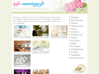 Aperçu visuel du site http://www.info-mariage.fr