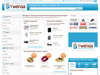 Aperçu visuel du site http://www.twenga.fr
