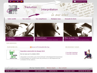 Aperçu visuel du site http://www.alteregotraductions.com