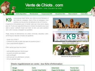 Aperçu visuel du site http://www.ventedechiots.com
