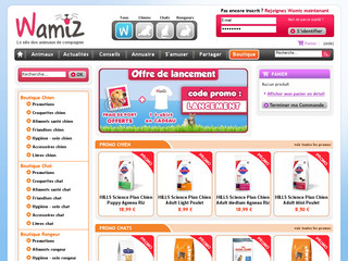 Aperçu visuel du site http://boutique.wamiz.com