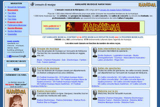 Aperçu visuel du site http://annuaire-musique.narayana.fr