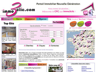 Aperçu visuel du site http://www.immo3clic.com
