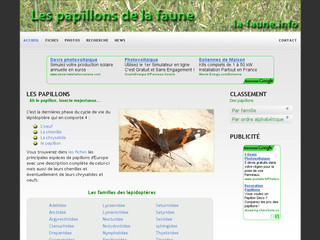 Aperçu visuel du site http://www.papillons.la-faune.info/