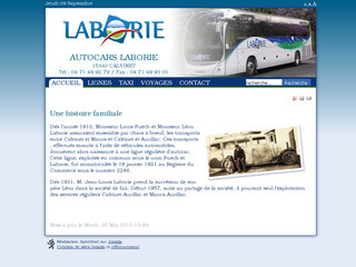 Aperçu visuel du site http://www.autocars-laborie.fr
