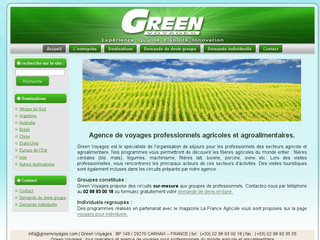 Aperçu visuel du site http://www.greenvoyages.com