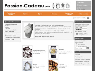 Aperçu visuel du site http://www.passion-cadeau.com