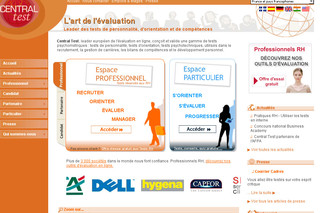 Aperçu visuel du site http://www.centraltest.fr