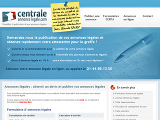 Aperçu visuel du site http://www.annoncelegale.com