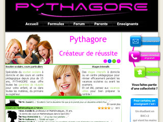 Aperçu visuel du site http://www.courspythagore.com