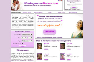 Aperçu visuel du site http://www.madagascar-rencontre.com