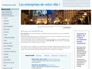 Aperçu visuel du site http://www.dansmaville.org