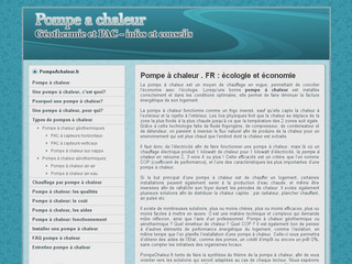 Aperçu visuel du site http://www.pompechaleur.fr