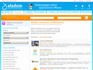Aperçu visuel du site http://electricien.aladom.fr